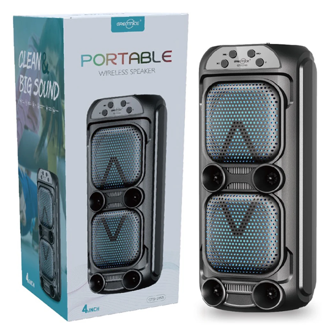 Boxa portabila GTS 2163 de 4 inch cu led multicolor